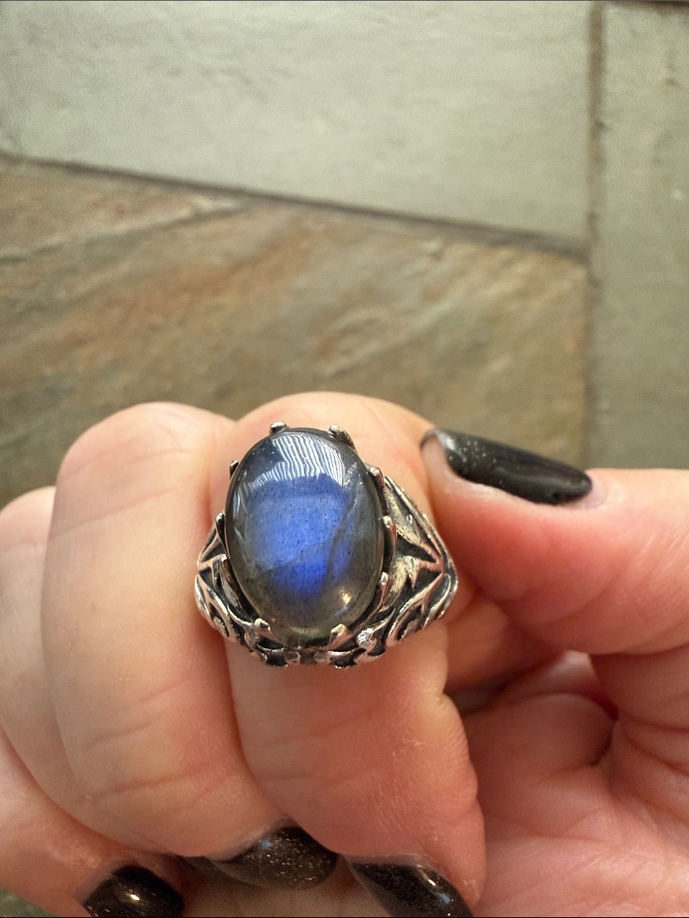 Sterling Silver Labradorite Statement Ring - Blue Flash - NEW!